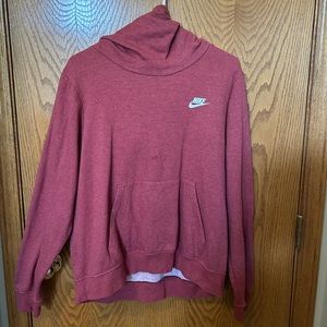 Maroon Nike turtle neck hoodie